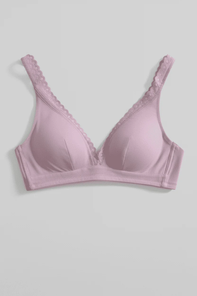 Organic Cotton Lace Plunge Bra - Image 13