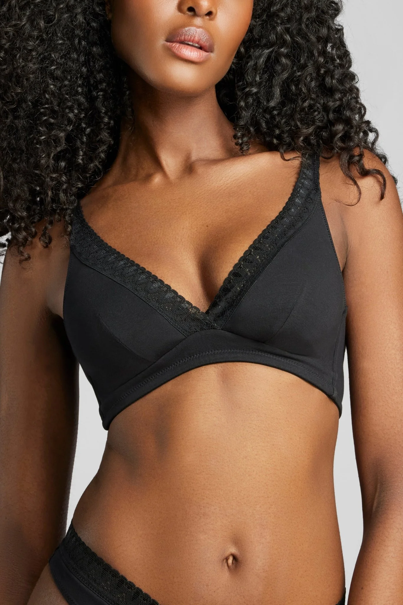 Organic Cotton Lace Plunge Bra - Image 15