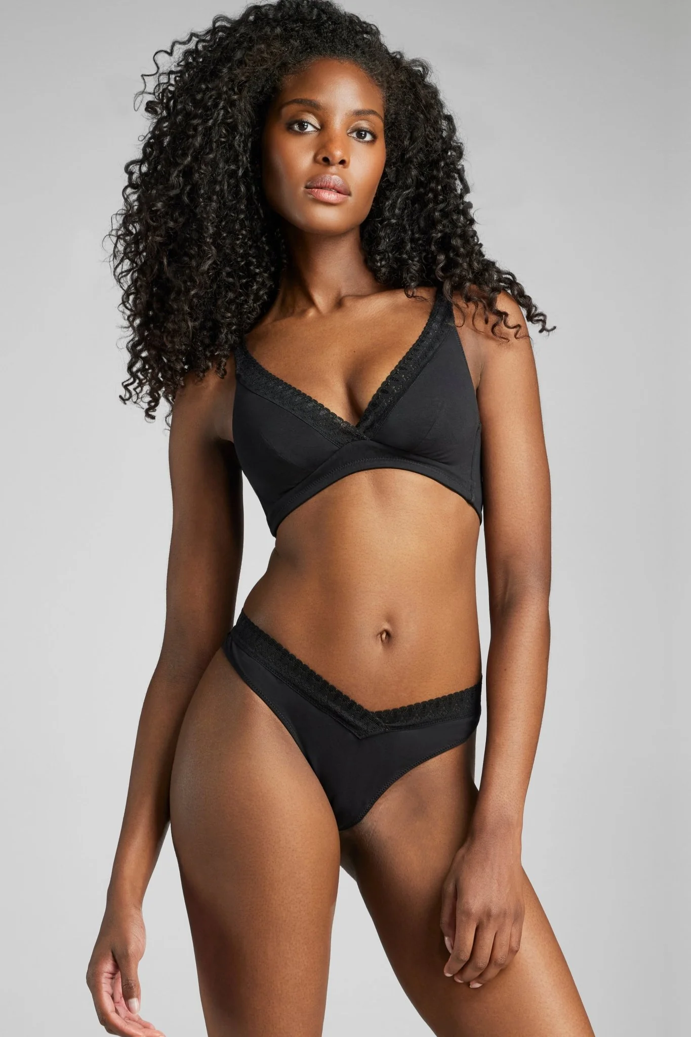 Organic Cotton Lace Plunge Bra - Image 18
