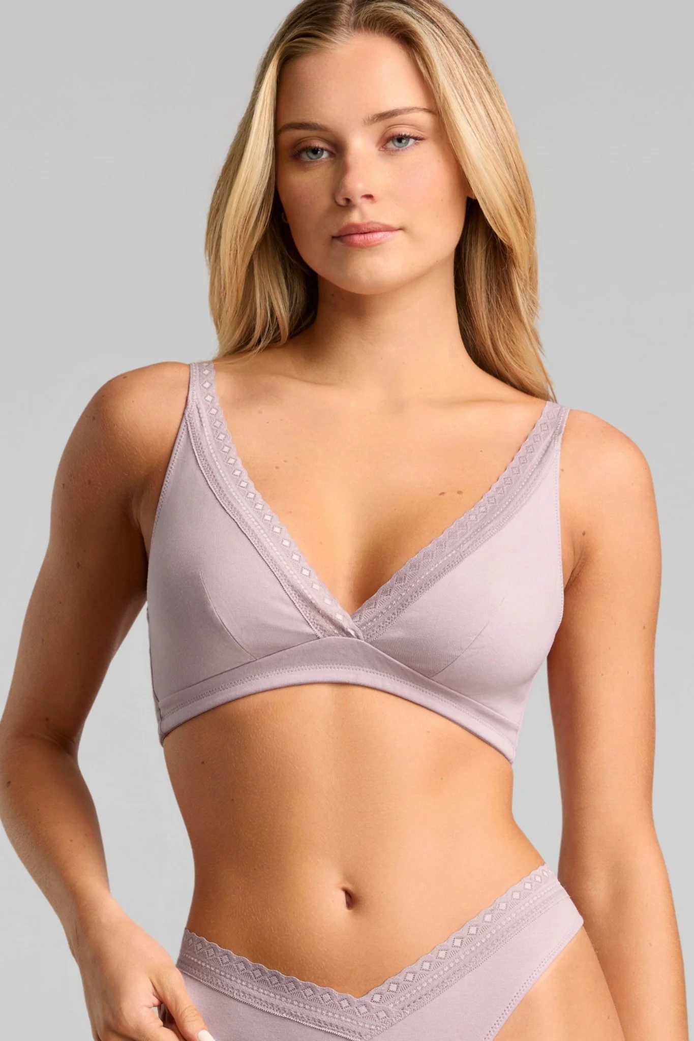 Organic Cotton Lace Plunge Bra - Image 7