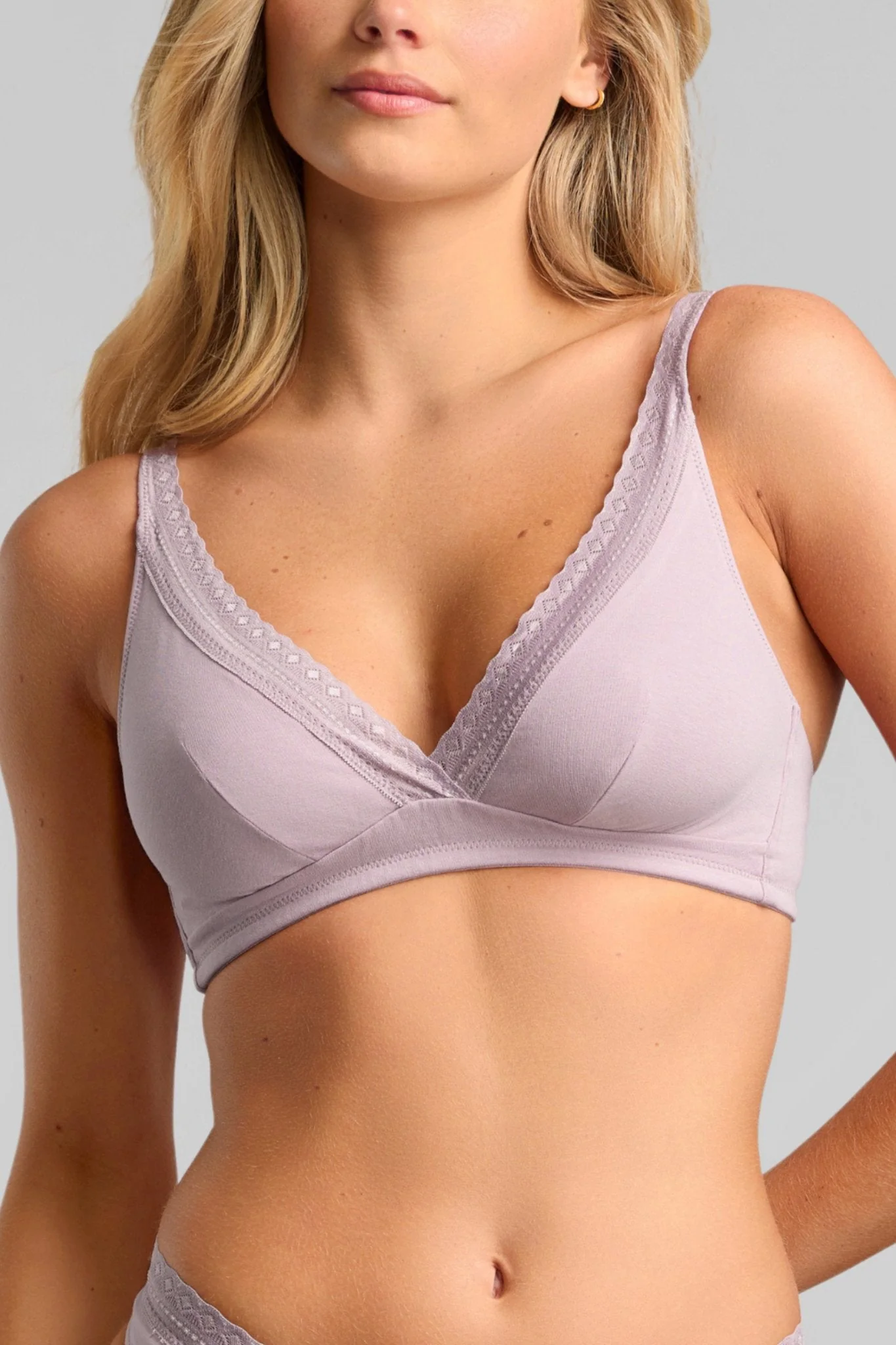 Organic Cotton Lace Plunge Bra - Image 8