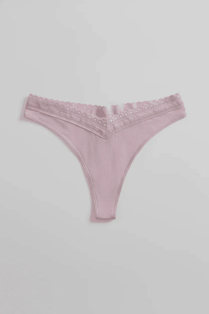 Organic Cotton Lace Thong - Image 10