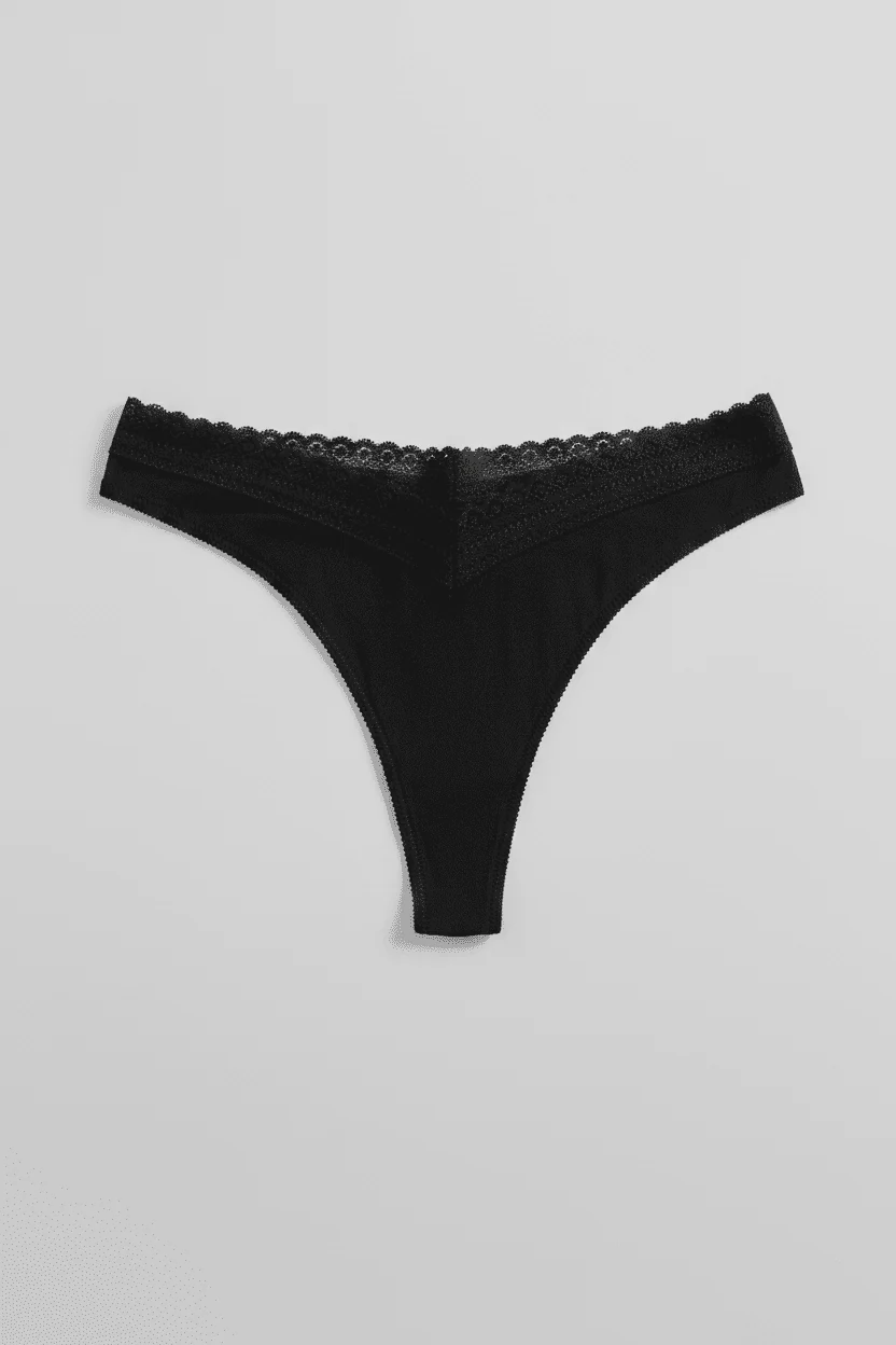 Organic Cotton Lace Thong - Image 15