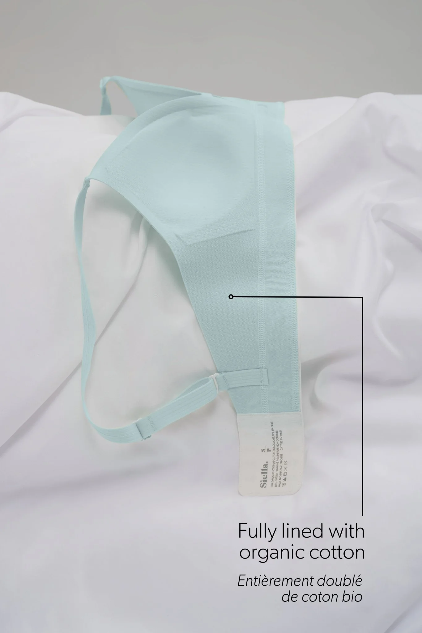 Organic Cotton Rib V-Neck Foam Bra - Image 4