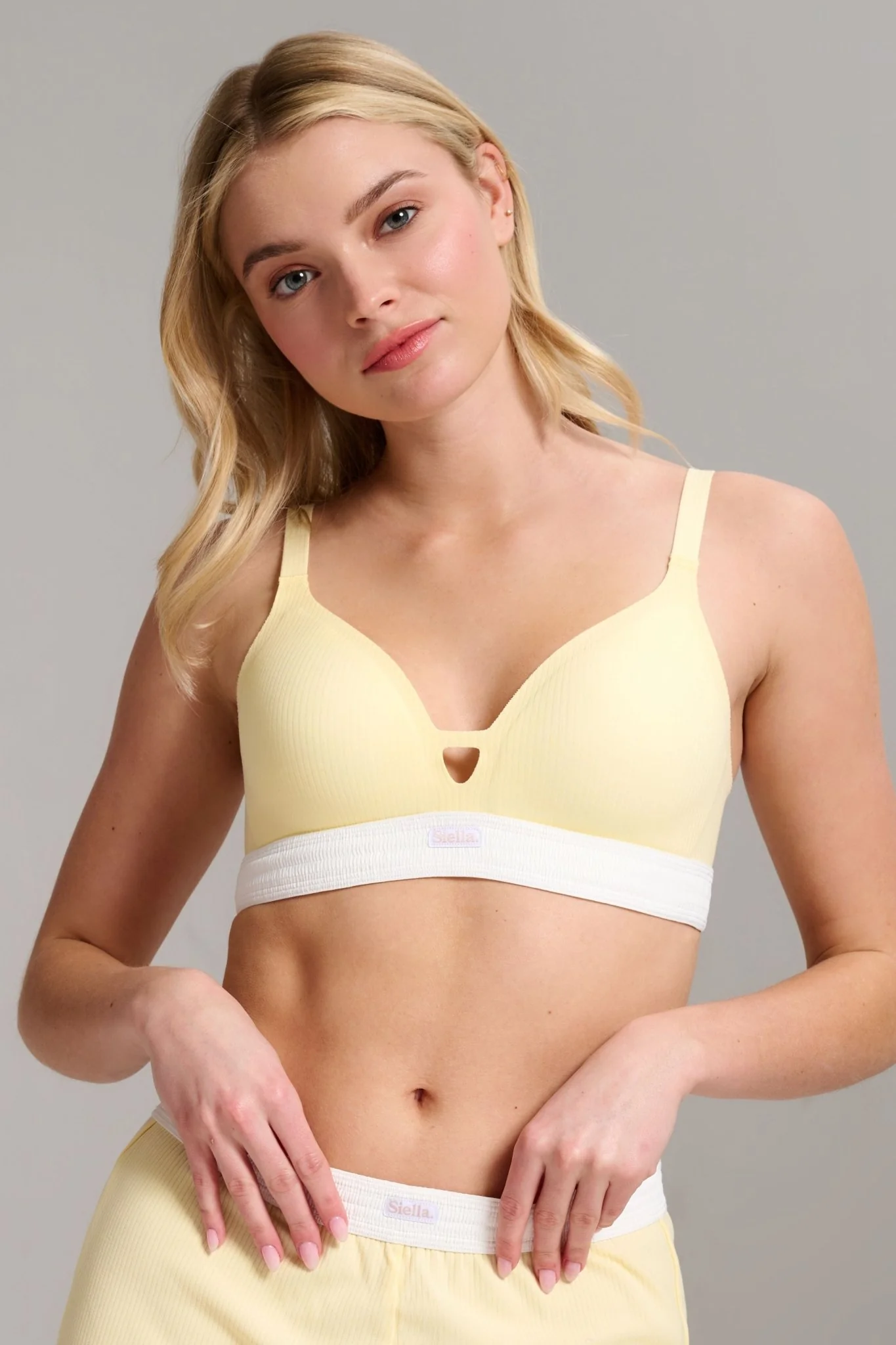 Organic Cotton Rib V-Neck Foam Bra - Image 6